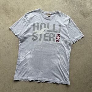 Y2K Mens Hollister California Eagle 1922 Paint Splattered Top L